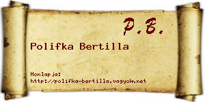 Polifka Bertilla névjegykártya